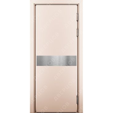 Маятниковая влагостойкая дверь Kapelli кремовый RAL 9001 с отбойной пластиной посередине