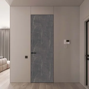 Скрытая алюминиевая дверь с покрытием Egger F244 ST10 мрамор кандела антрацит