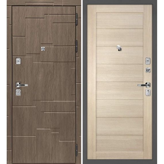 Входная дверь Домино дымчатая луна панель сборная капучино