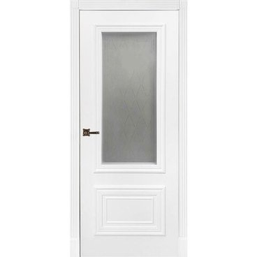 Межкомнатная дверь эмаль Престиж 12 белая остеклённая