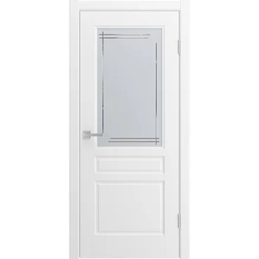 Межкомнатная дверь Бриз белая эмаль со стеклом