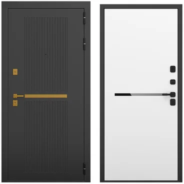 Входная дверь Артдеко чёрный силк панель горизонт