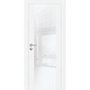 Межкомнатная дверь экошпон PX-7 белая с алюминиевой кромкой с 4-х сторон стекло Lacobel белоснежный