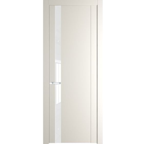 Межкомнатная дверь 1.2P перламутр белый остеклённая