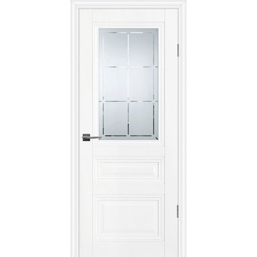 Межкомнатная дверь экошпон Profilo Porte PSC-39 белая остеклённая