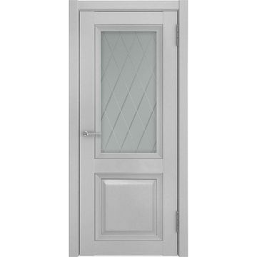 Межкомнатная дверь экошпон Luxor ЛУ-162 серая остеклённая