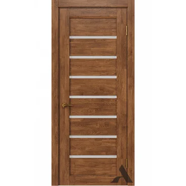 Межкомнатная дверь массив дуба Alvero Адель 2 орех остеклённая