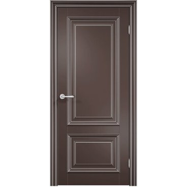 Межкомнатная дверь эмаль Дверцов Больцано 2 RAL 8014 патина серебро глухая