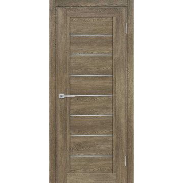 Межкомнатная дверь экошпон Мариам Техно-808 бруно стекло сатинат бронза