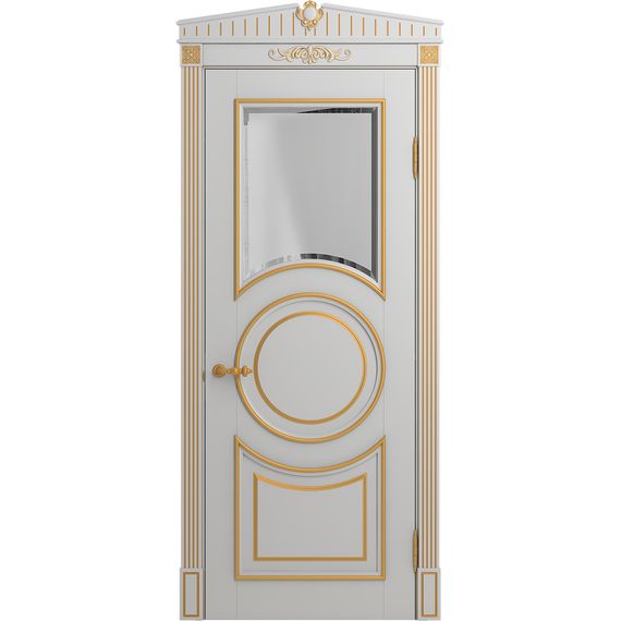 Межкомнатная дверь массив бука Viporte Лацио Амбиенте аворио патина золото остекление 1