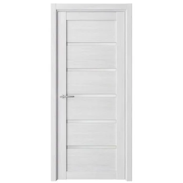 Межкомнатная дверь Вена эко-шпон кедр снежный со стеклом