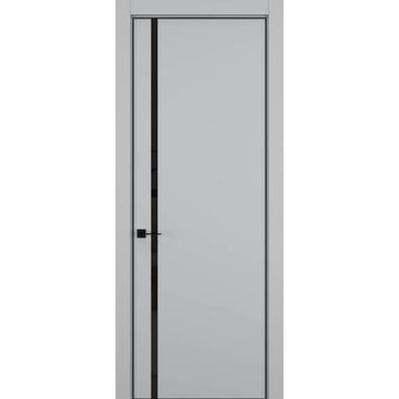 Межкомнатная дверь керамик MN 5 шеллак серый стекло чёрное