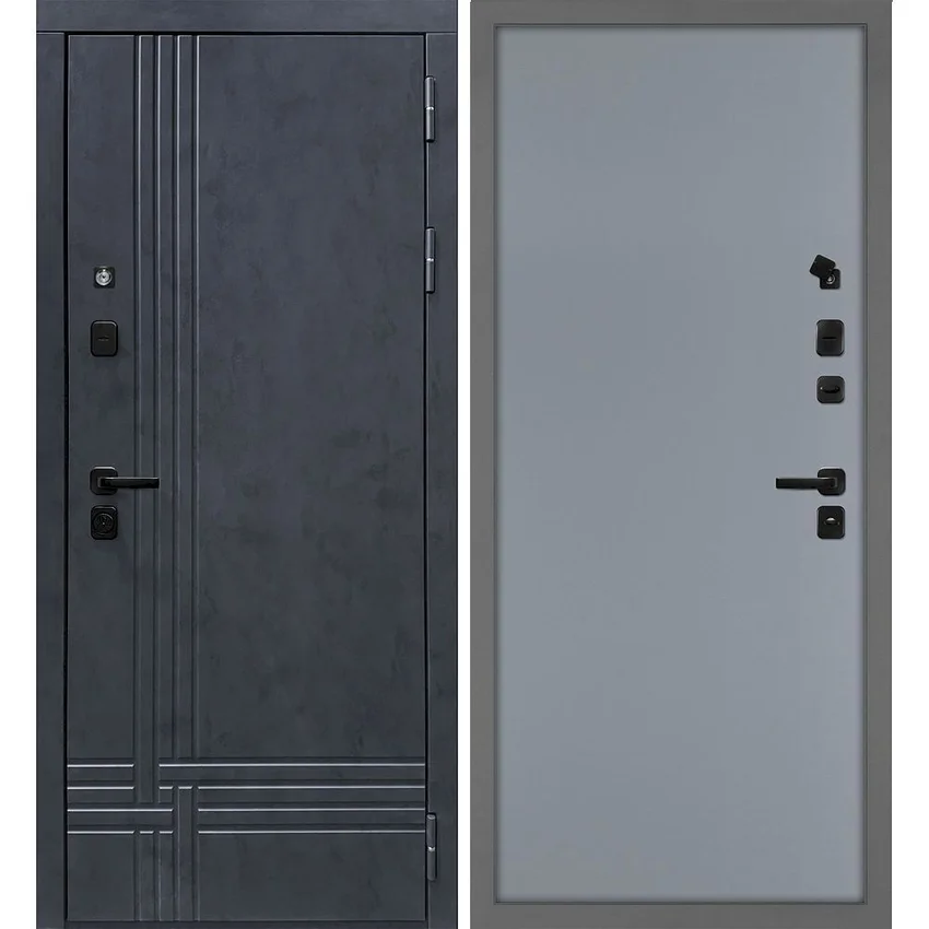 Входная дверь Осло бетон антрацит панель гладкая серая
