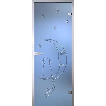 Межкомнатная стеклянная дверь АКМА Ночь стекло бесцветное матовое