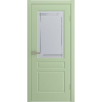 Межкомнатная дверь Бриз фисташковая эмаль RAL 6019 со стеклом