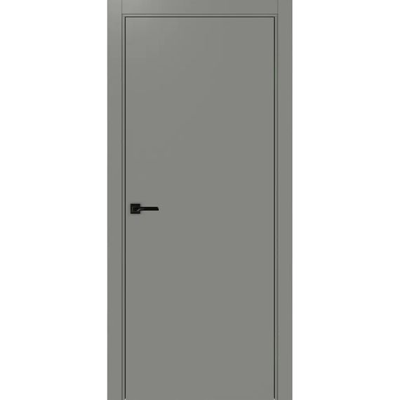 Межкомнатная дверь экошпон Неаполь 1 серый кромка ABS глухая