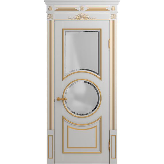 Межкомнатная дверь массив бука Viporte Лацио Амбиенте аворио патина золото остекление 2