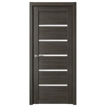 Межкомнатная дверь Вена эко-шпон серый кедр со стеклом