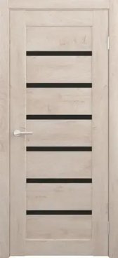 Межкомнатная дверь CPL Мальта дуб золотистый стекло чёрное