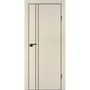 Межкомнатная бежевая дверь ПЭТ P-20 кромка ABS черная молдинг