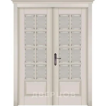 Лондон 1 эмаль слоновая кость распашная двустворчатая остеклённая