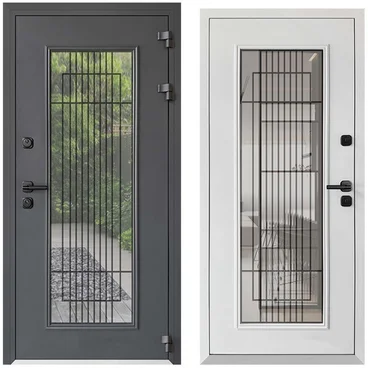 Входная уличная дверь AG 6149 Термо RAL 7024 антрацит RAL 9003 белый