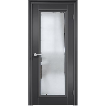 Межкомнатная дверь эмаль Дверцов Брессо 1 RAL 9004 остеклённая