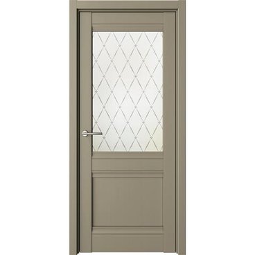 Межкомнатная дверь Рим винил серый со стеклом
