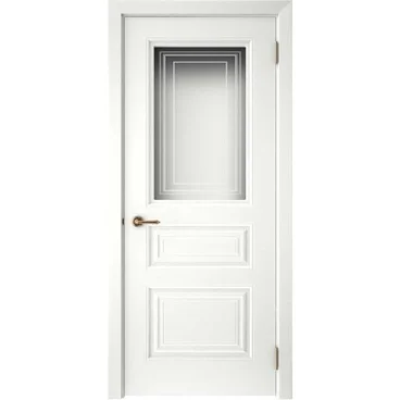 Межкомнатная дверь эмаль Текона Смальта 44 белая остеклённая