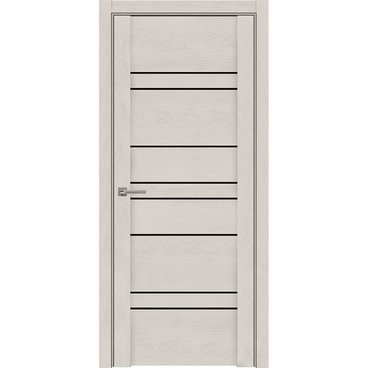 Межкомнатная дверь UniLine Soft touch 30032 софт бьянка с чёрным стеклом