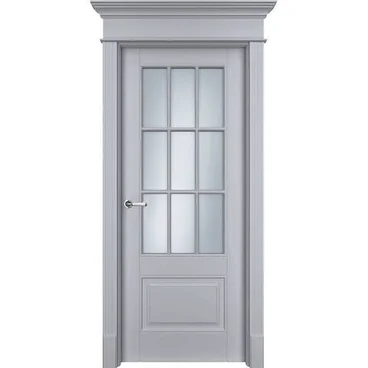 Межкомнатная дверь эмаль Оксфорд 2 RAL 7047 остеклённая