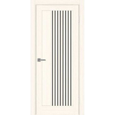 Межкомнатная дверь экошпон Турин 544.12 ясень светлый остеклённая