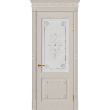 Межкомнатная дверь массив дуба Viporte Флоренция Декор мускато остеклённая