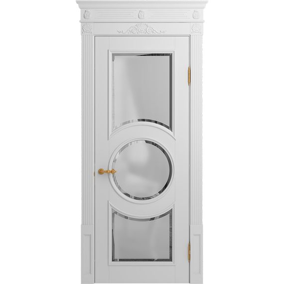 Межкомнатная дверь массив бука Viporte Лацио Амбиенте белая эмаль остекление 3