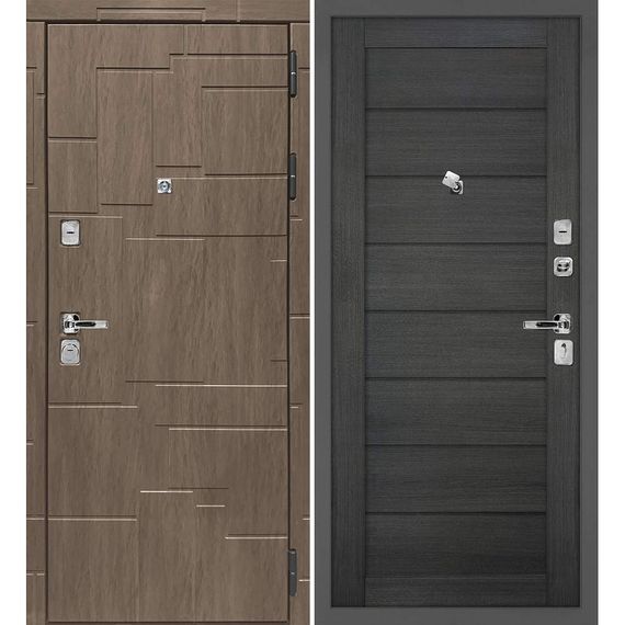 Входная дверь Домино дымчатая луна панель сборная грей