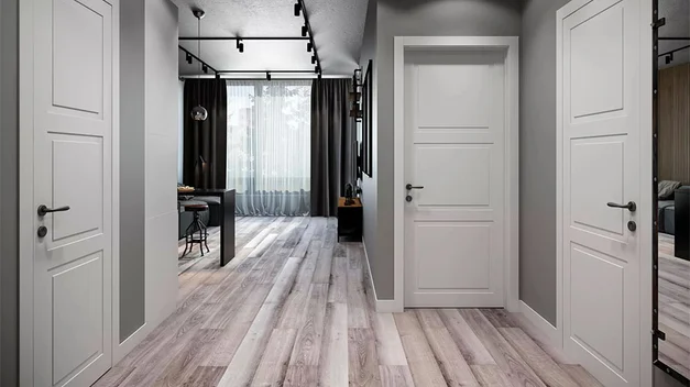 Какой пол подойдёт под белые двери?