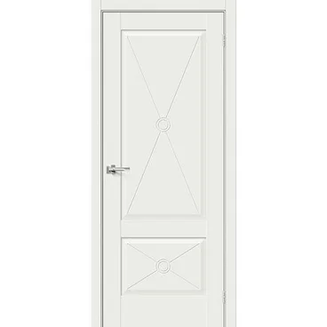 Межкомнатная дверь эмалит Прима-12.2 white matt глухая