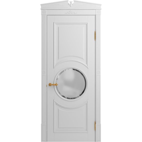 Межкомнатная дверь массив бука Viporte Лацио Амбиенте белая эмаль остекление 4