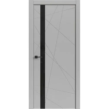 Межкомнатная дверь Tamburat Light Geometry 4304 лофт светлый кромка ABS чёрная стекло чёрное