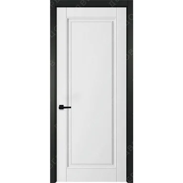 Межкомнатная белая дверь Классика 1 с чёрным наличником