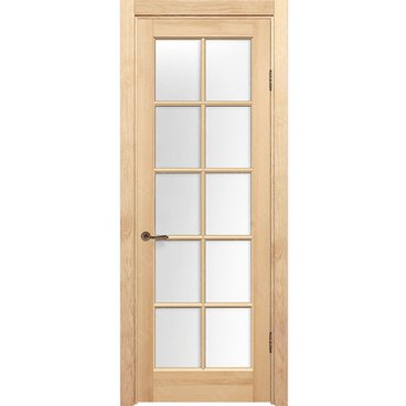 Межкомнатная дверь массив сосны Дверцов Кастро ПО-10 под покраску остеклённая