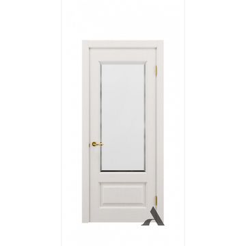 Межкомнатная дверь массив дуба Viporte Классика 1 бьянко остеклённая