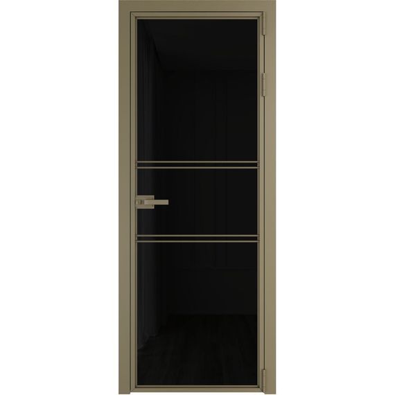 Алюминиевая межкомнатная дверь 2AХ шампань остеклённая