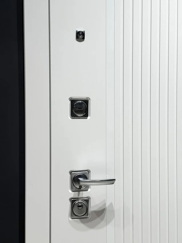 Входная дверь Президент Лайн ПВХ белый матовый панель ПВХ меламин белый