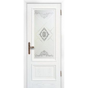 Межкомнатная дверь шпон Парма ясень карамельный остеклённая