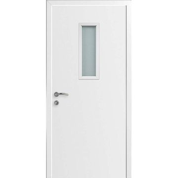 Дверь противопожарная деревянная CPL EI30 белая RAL 9010 со стеклом