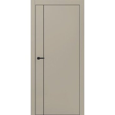 Межкомнатная дверь ПЭТ Silk-5 мокко кромка ABS чёрная молдинг