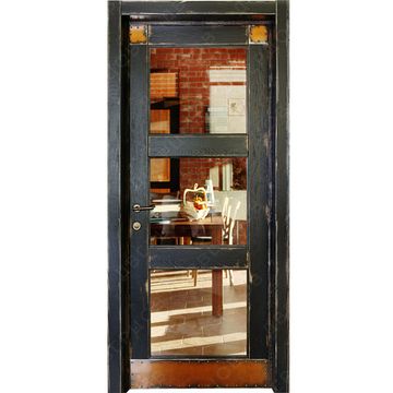 Межкомнатная дверь массив дуба Лофт Торджано остеклённая