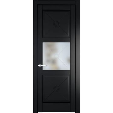 Межкомнатная дверь 1.4.2PM блэк остеклённая