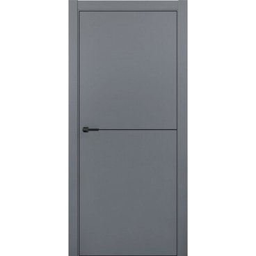 Межкомнатная дверь ПЭТ Silk-1 графит кромка ABS чёрная молдинг